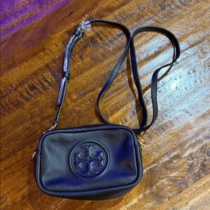 Tory Burch Black Leather Crossbody Mini Bag